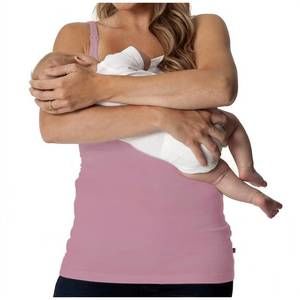 NEW GLAMOURMOM nursing bra long tank top in rose mist